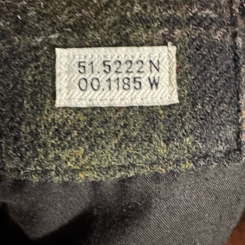 Oliver Spencer Grandpa Combe Navy and Green Wool Coat - Picture 6 of 10